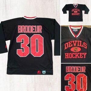 RARE Starter 90s Vintage Martin Broduer New Jersey Devils NHL Hockey Jersey M